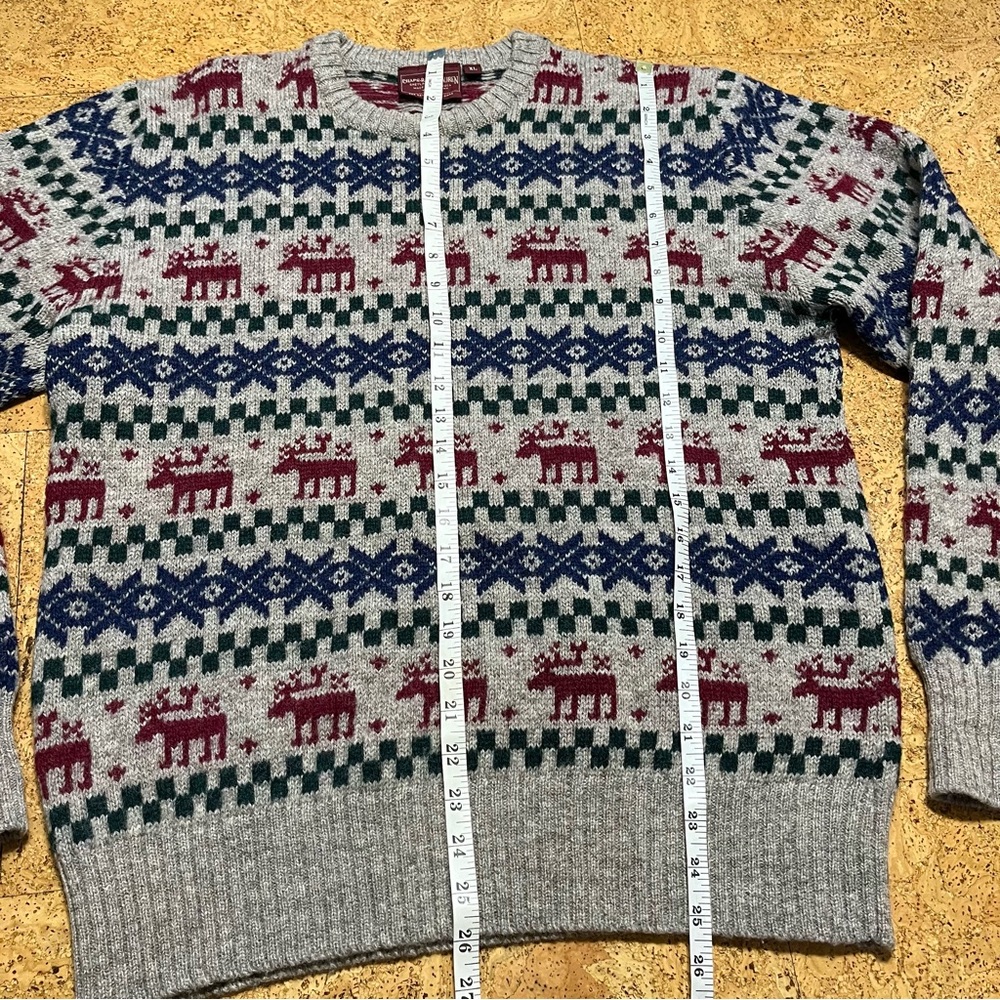 Chaps Ralph Lauren Men’s Vintage Shetland Wool Faire Isle Sweater Sz XL - Picture 7 of 13